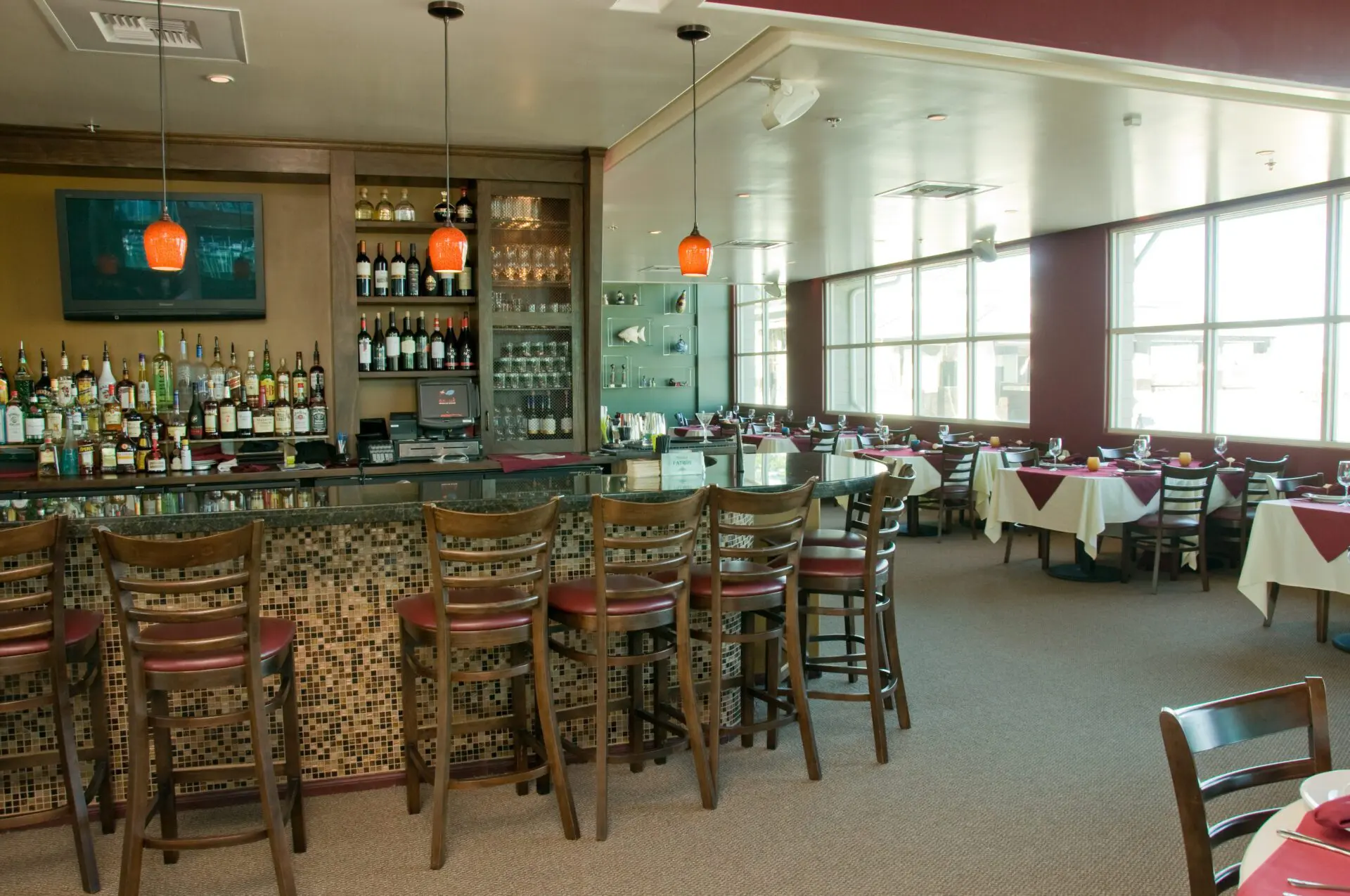 Moqueca restaurant bar back custom millwork by Xibeo